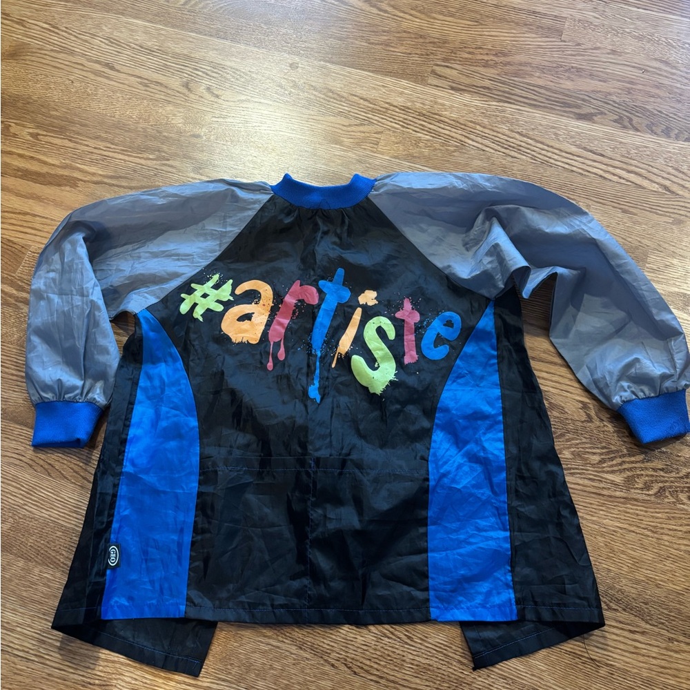#artiste Paint Smock - Black with Blue, Gray, Multicolor Print